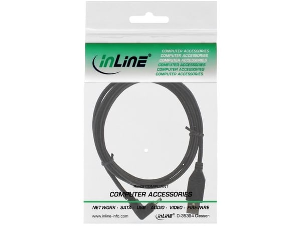InLine 34130, 3 m, USB A, Mini-USB B, USB 2.0, Svart