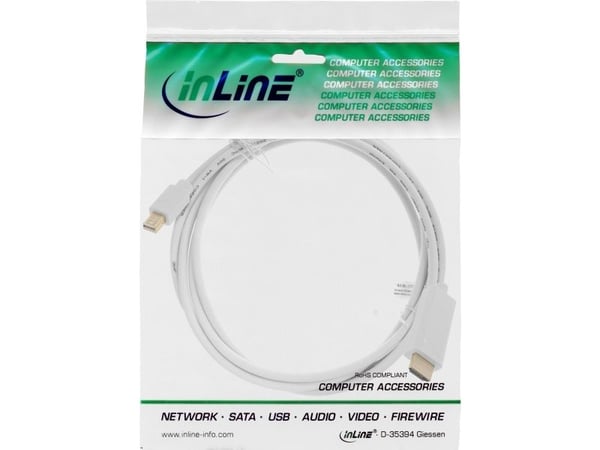 InLine 17174I, 0,5 m, Mini DisplayPort, HDMI, Hankjønn, Hankjønn, 3840 x 2160 piksler