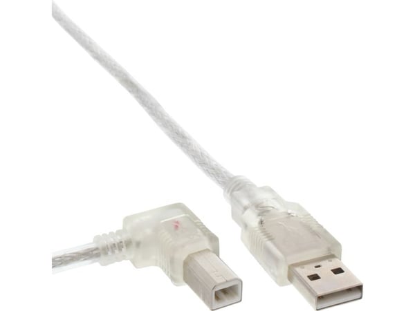 InLine 34516L, 0,3 m, USB A, USB B, USB 2.0, Transparent