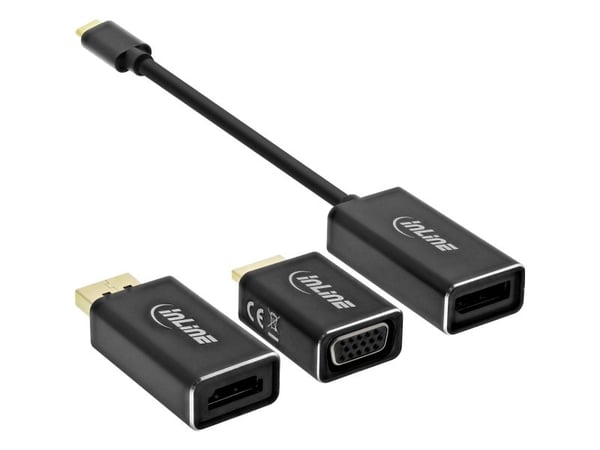 InLine 64109B, 0,1 m, 3840 x 2160 piksler, 5 Gbit/s, 60 Hz, Svart, Windows 10