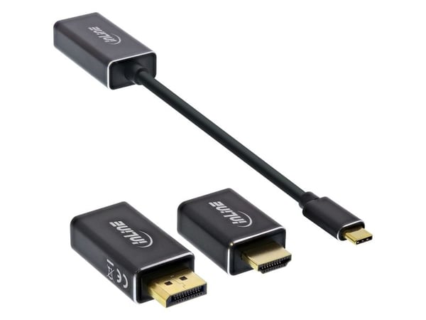 InLine 64109B, 0,1 m, 3840 x 2160 piksler, 5 Gbit/s, 60 Hz, Svart, Windows 10