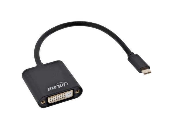 InLine 64103B, 0,2 m, USB Type-C, DVI-D, Uros, Naaras, Kulta