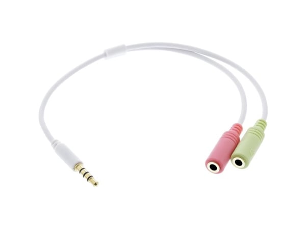 InLine 99302W, 3.5mm, Hankjønn, 2 x 3.5mm, Hunkjønn, 0,15 m, Hvit
