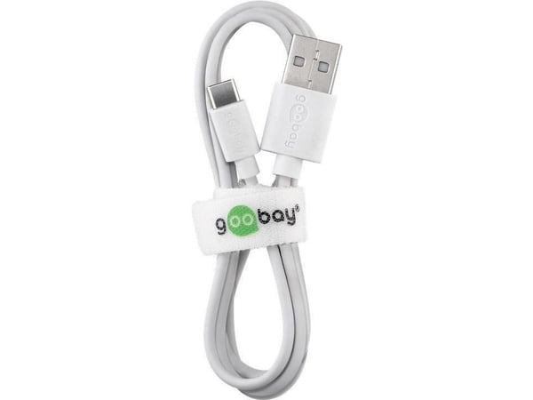 Goobay 59126, 0,5 m, USB A, USB C, USB 2.0, 0,48 Gbit/s, Valkoinen