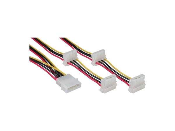InLine 29654A, 1 m, Molex (4-pin), Molex (4-pin), Hankjønn, Hunkjønn, 90°