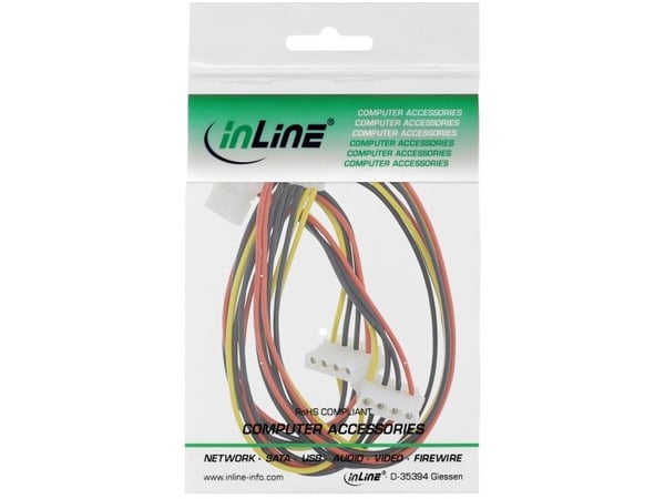InLine 29654A, 1 m, Molex (4-pin), Molex (4-pin), Hankjønn, Hunkjønn, 90°