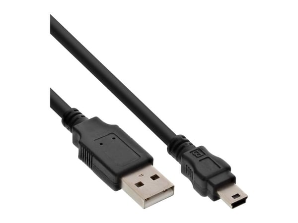 InLine 33107J, 0,3 m, USB A, Mini-USB B, USB 2.0, Svart