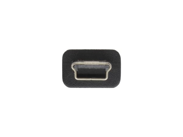 InLine 33107K, 0,5 m, USB A, Mini-USB B, USB 2.0, uros-/urosliitin, musta