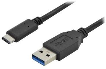DIGITUS DK-300136-010-S - USB-kaapeli - USB-C (uros) - USB Type A (uros) - USB 3.0 - 1.0 - valettu - musta - valettu - musta