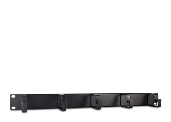 Inter-Tech - Rack cable management tray with rings - svart, RAL 9005 - 1U - 19"