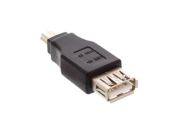 InLine 33500A, USB 2.0 A male, mini-5p USB 2.0 F, musta