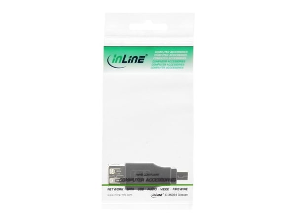 InLine 33500A, USB 2.0 A male, mini-5p USB 2.0 F, musta