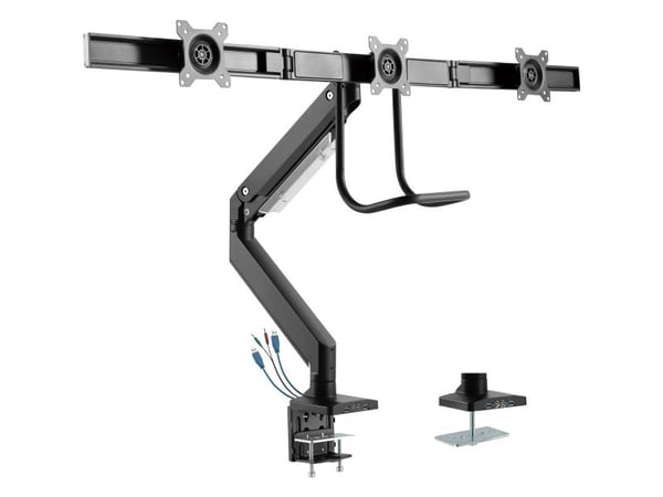 InLine 23172A, Klemmer, 18 kg, 33 cm (13"), 43,2 cm (17"), Høydejustering, Svart