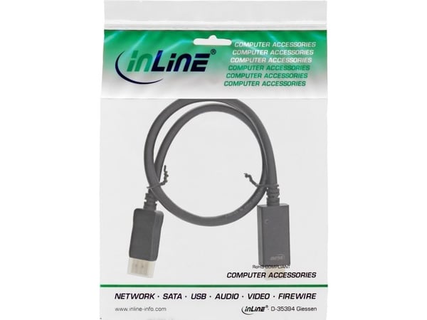InLine 17184I, 1,5 m, HDMI-tyyppi A (vakio), DisplayPort, Uros, Uros, Suora