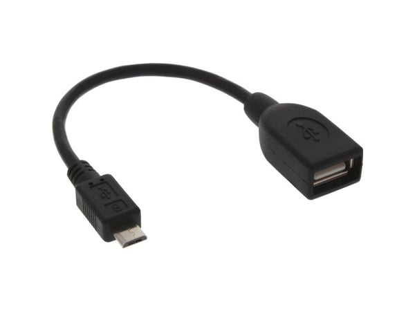 InLine 31606, 0,15 m, USB A, Micro-USB B, Svart