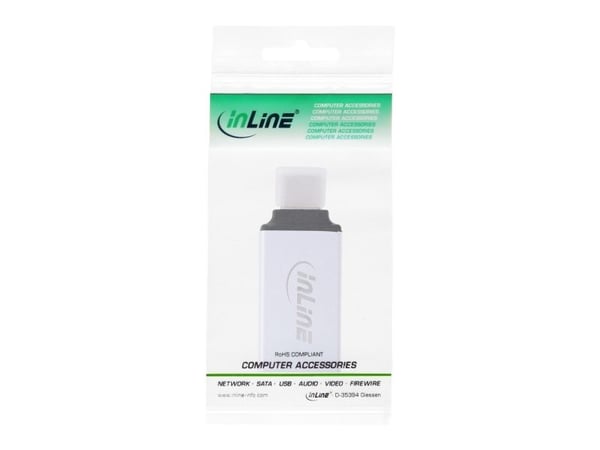 InLine 35801, USB type C male, USB-A, Silver