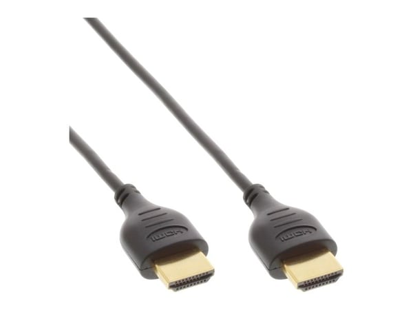 InLine Super Slim High Speed HDMI-kaapeli Ethernetillä - Video/audio/verkkokaapeli - HDMI - HDMI, 19-nastainen (M) - HDMI, 19-nastainen (M) - 0,5 m...