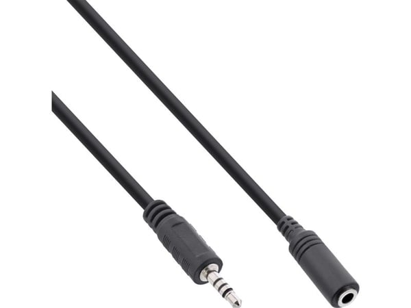 InLine 99308D, 2.5mm, urosliitin, 3.5mm, naarasliitin, 1 m, musta