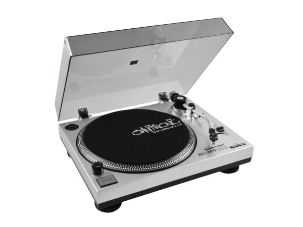Omnitronic 10603043, Beltedrevet DJ-platespiller, 33,45 RPM, -10 - 10%, 0,25%, 1 s, DC-motor