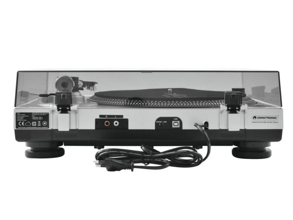 Omnitronic 10603043, Beltedrevet DJ-platespiller, 33,45 RPM, -10 - 10%, 0,25%, 1 s, DC-motor