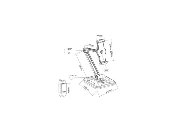 InLine 23154A, Plate / UMPC, Passiv holder, Innendørs, Svart
