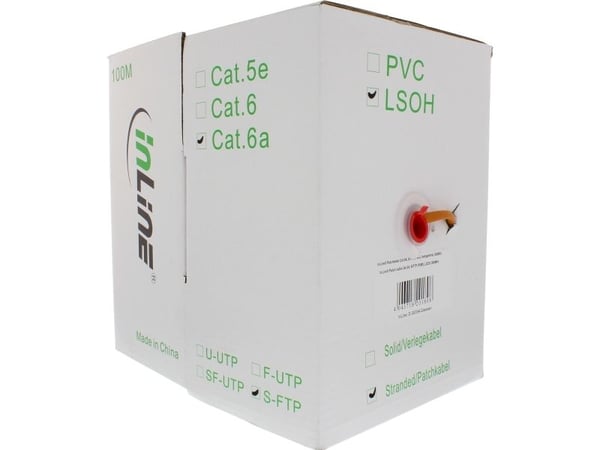 InLine 76899O, 100 m, Cat6a, S/FTP (S-STP), Oranssi