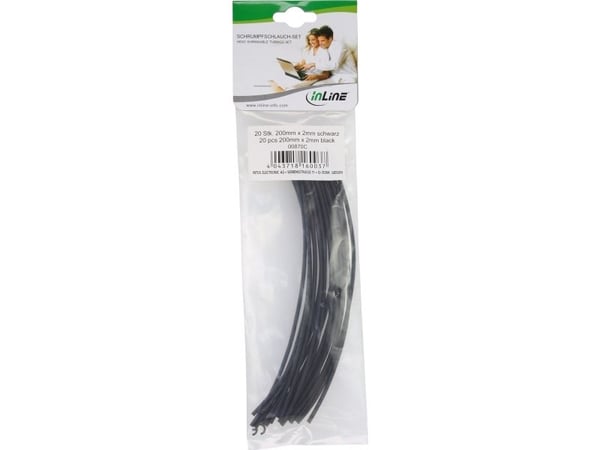 InLine 00870C, Kutistesukka, Musta, 20 cm, 2 mm, 20 kpl, 1 mm