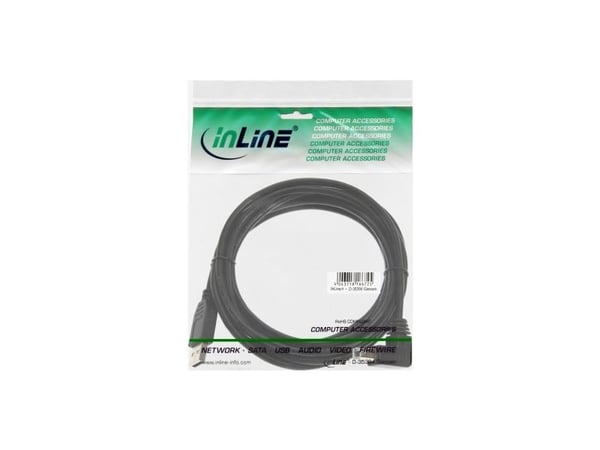 InLine 34505U, 0,5 m, USB A, USB B, uros-/urosliitin, 0,48 Gbit/s, musta