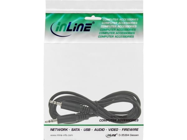 InLine 99932E, 3.5mm, Hankjønn, 3.5mm, Hankjønn, 0,3 m, Sort