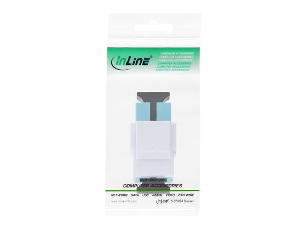 InLine 89988F, Litteä, Valkoinen, SC, SC, Naaras, Naarasliitin, Naarasliitin