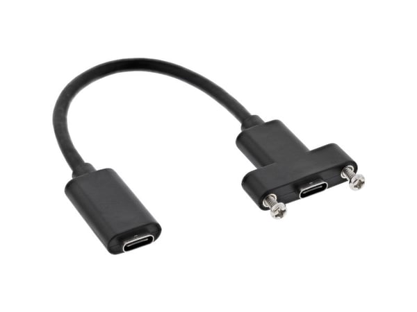 InLine 33441H, 0,2 m, USB C, USB C, USB 3.2 Gen 2 (3.1 Gen 2), Hunkjønn/Hunkjønn, Sort