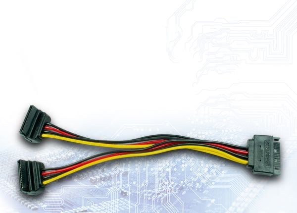 Inter-Tech - SATA-adapter - SATA-strøm (hann) til SATA-strøm (hunn) vinklet - 15 cm