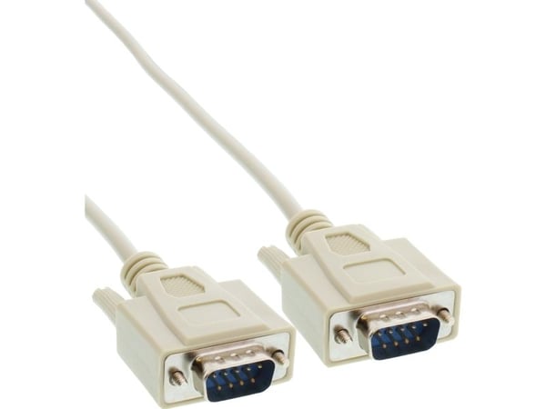 InLine 12215, Beige, 5 m, male 9pin Sub D, male 9pin Sub D, 200 mm, 245 mm