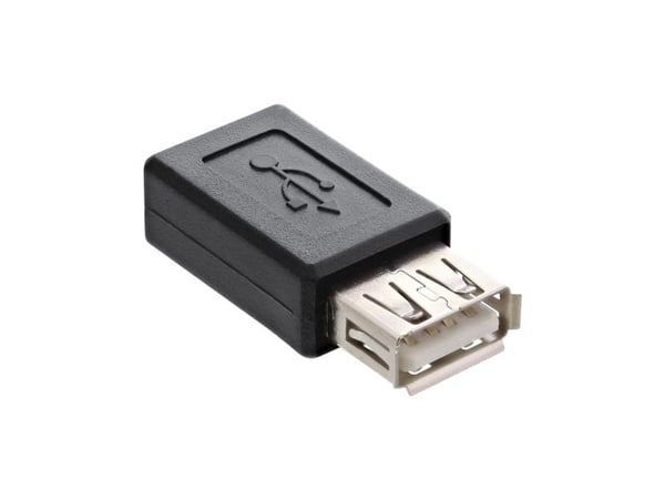 InLine 31613, USB 2.0 A female, Micro-USB type B, Svart
