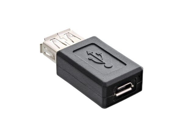 InLine 31613, USB 2.0 A female, Micro-USB type B, Svart