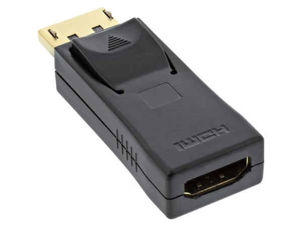 InLine 17198J, DisplayPort male, HDMI, Hankjønn, Hunkjønn, Svart, 12 g