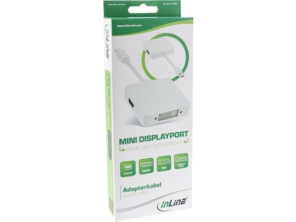 InLine 17195I, 0,15 m, Mini DisplayPort, DisplayPort + DVI + HDMI, Hankjønn, Hunkjønn, 1.1a