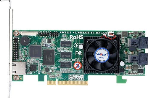 Areca ARC-1226-8I - lagringskontroll (RAID) - 8 sändare/kanal - SATA 6Gb/s / SAS 12Gb/s lågprofil - 1,2 GBps - RAID 0, 1, 3, 5, 6, 10, 30, 50, JBOD...