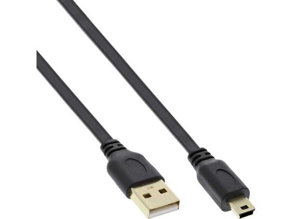 InLine 31803F, 0,3 m, USB A, Mini-USB B, USB 2.0, Svart