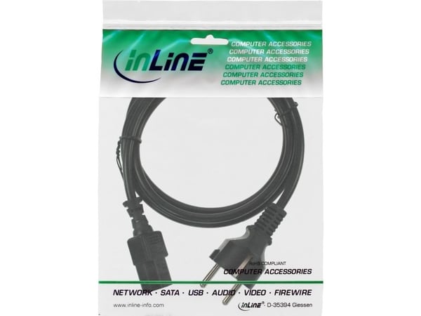 InLine 16651N, 0,3 m, C13 liitin, H05VV-F