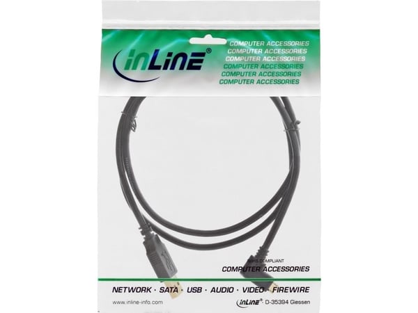 InLine 31720T, 2 m, USB A, Micro-USB B, USB 2.0, Hankjønn/hankjønn, Svart