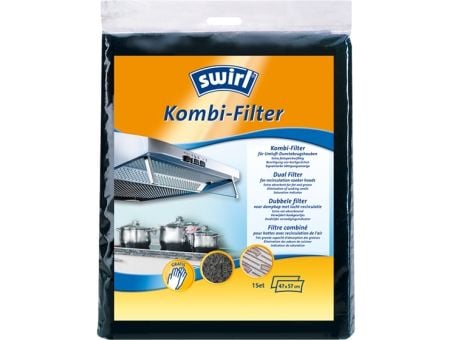 Swirl Kombi-Filter, Filter til kjøkkenhette, Sort, 570 mm, 470 mm, 1 stykker