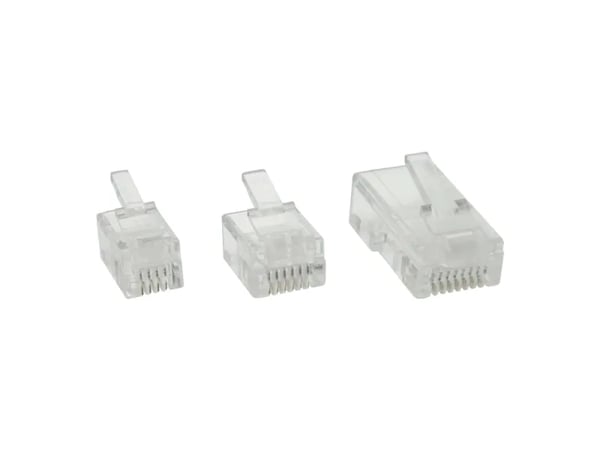 InLine 73096, RJ-12, Gjennomsiktig, Hvit, Plast, 88 g, 9,7 mm, 100 stykker