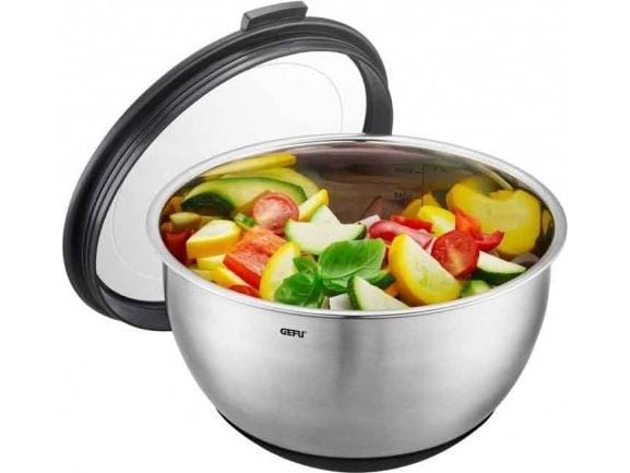 GEFU MUOVO, Kulho, Pyöreä, 2,5 L, musta, Ruostumaton teräs, Keitto, 132 mm
