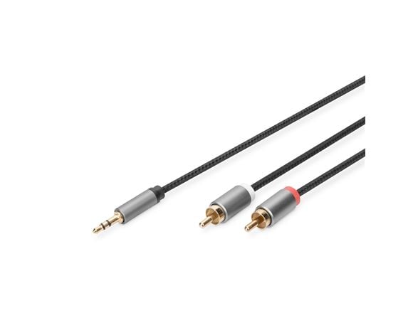 DIGITUS - Lydkabel - RCA hann til mini-phone stereo 3.5 mm hann - 1.8 m - svart