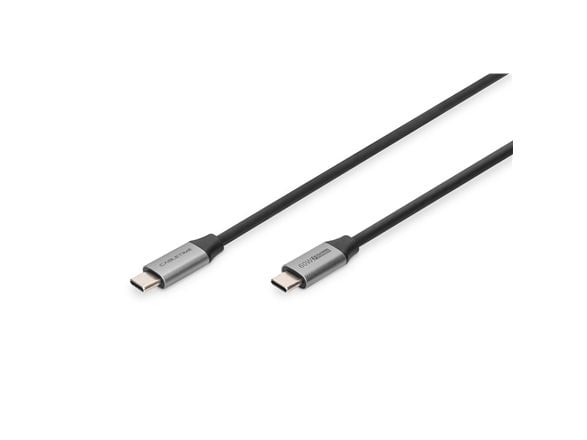 DIGITUS - USB-kontakt - USB-C (hann) til USB-C (hann) - 20 V - 3 A - 1 m - 4K-støtte - svart