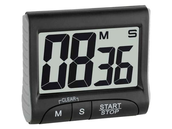 TFA-Dostmann 38.2021.01, Digitalt tidsur, Svart, 99 min, Plastikk, LCD, Magnetisk