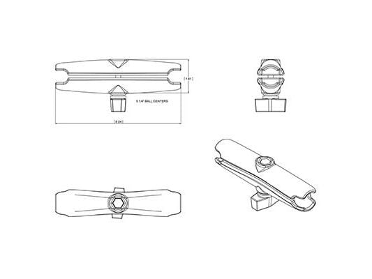 RAM Mounts dubbel socket-arm