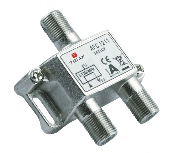 Triax AFC 1211, Kaapelin jakaja, 75 O, 5 - 1218 MHz, Metallinen, Sinkki, Naaras