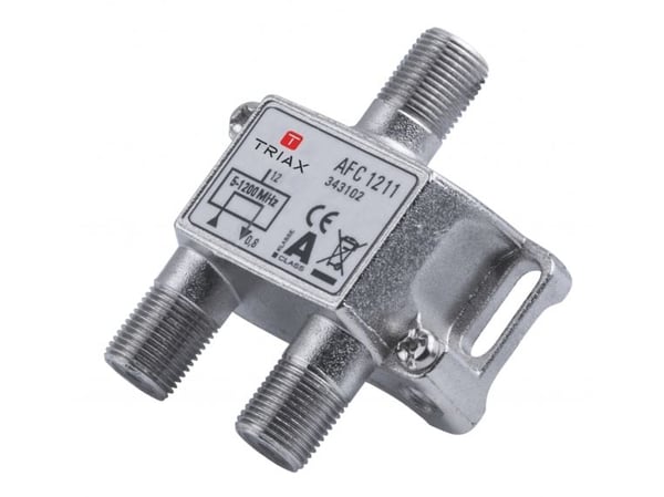 Triax AFC 1211, Kaapelin jakaja, 75 O, 5 - 1218 MHz, Metallinen, Sinkki, Naaras